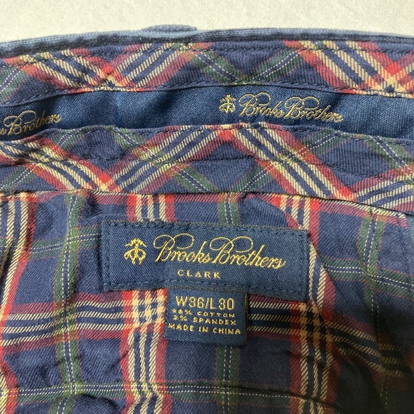 Brooks Brothers Clark Blue Corduroy Straight Leg Flat Front Men's Size 36x30 - Picture 5 of 10